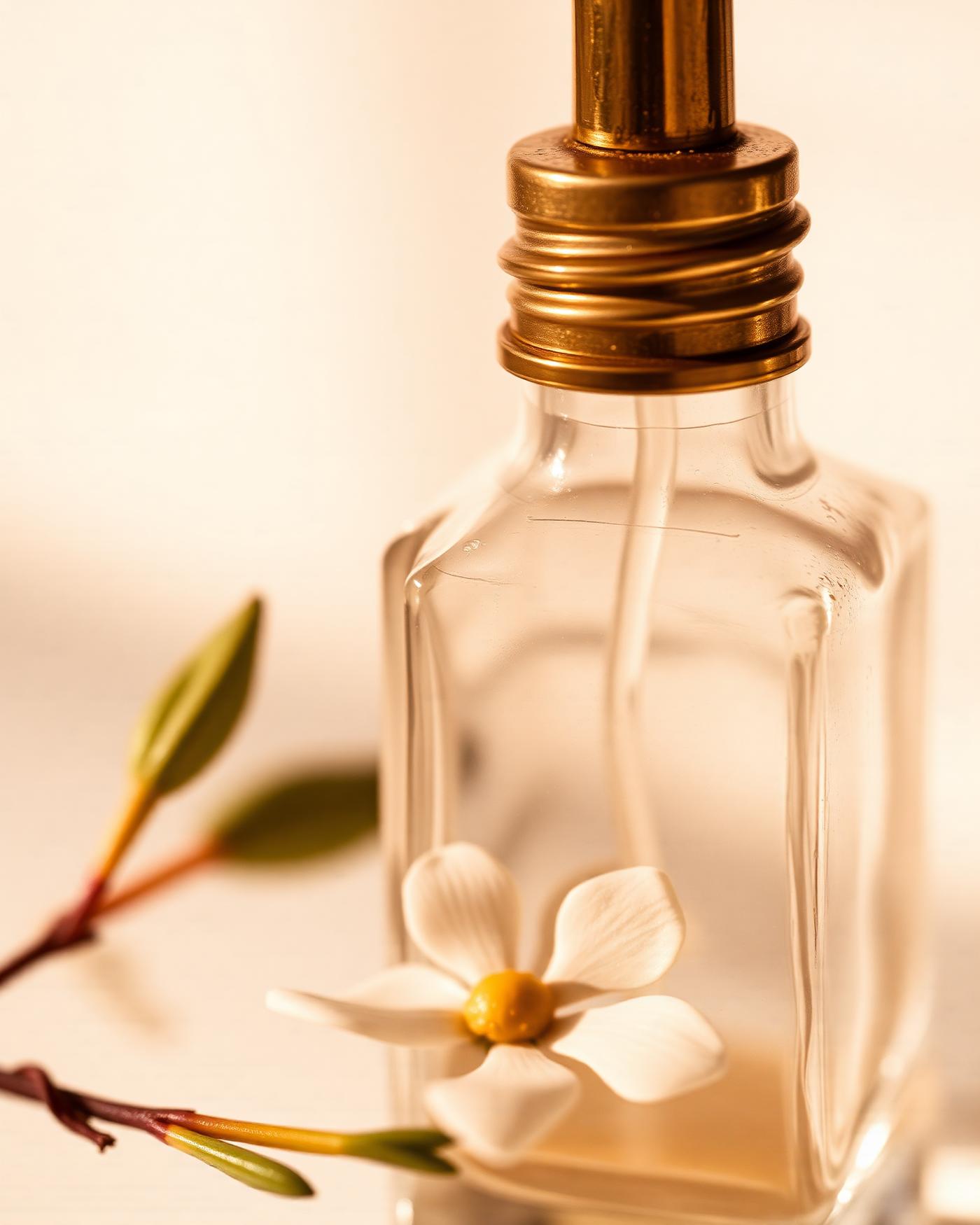 Apothecary perfume bottle in golden light